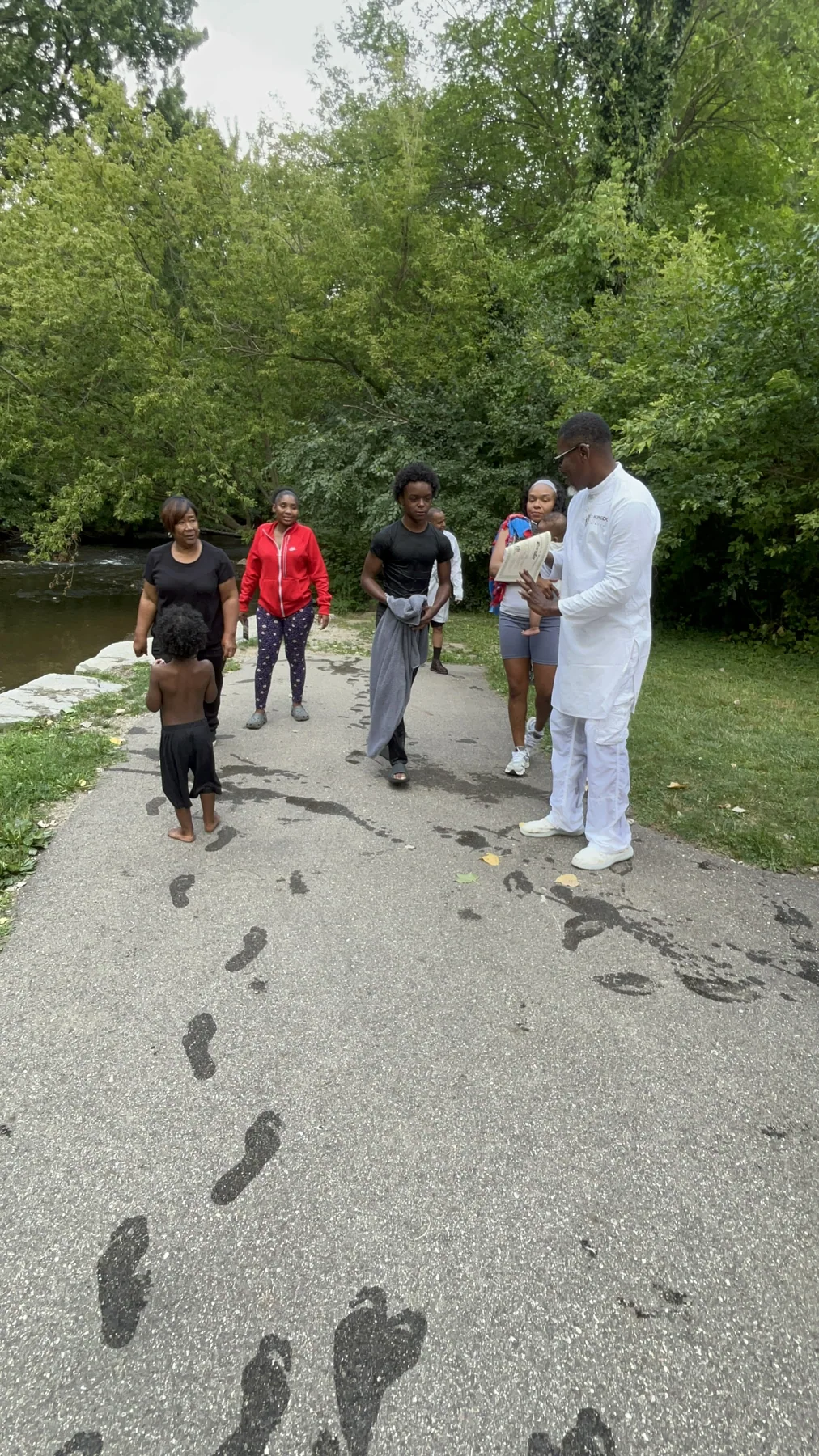 WitnessDay participants walking to the river